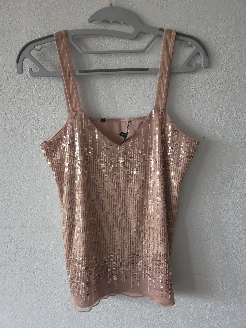 White House Black Market Rose Gold Sequin Camisole